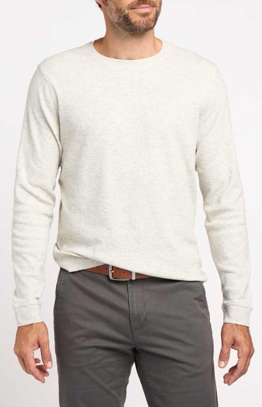 NWT Taylor Vintage Airotec Waffle Long Sleeve Tee Oatmeal Heather - Size Small